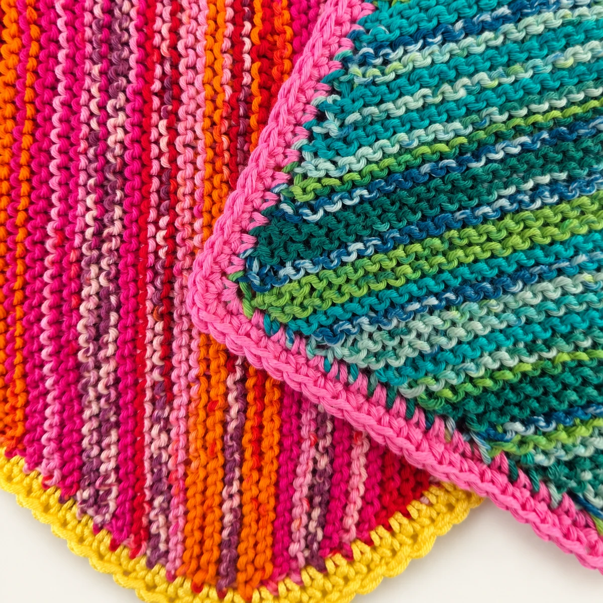 Abwaschlappen – Zweierset, Maschen beider Tücher